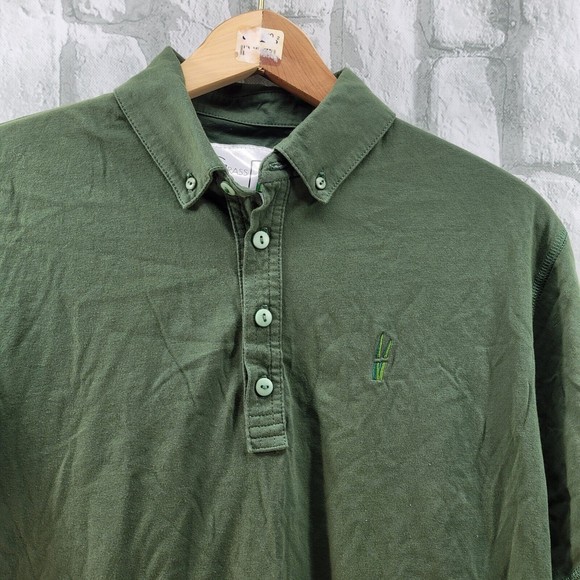 Grass Clippings Golf Polo Shirt Pima Cotton Green Mens Medium Athletic - Picture 2 of 8